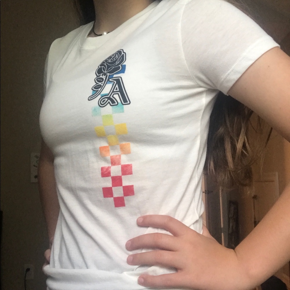 aeropostale's checker rainbow shirt